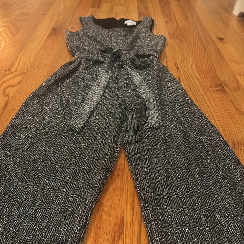 Nicole Miller Wide Leg Metallic Tie Waist Jumpsuit - Picture 4 of 5